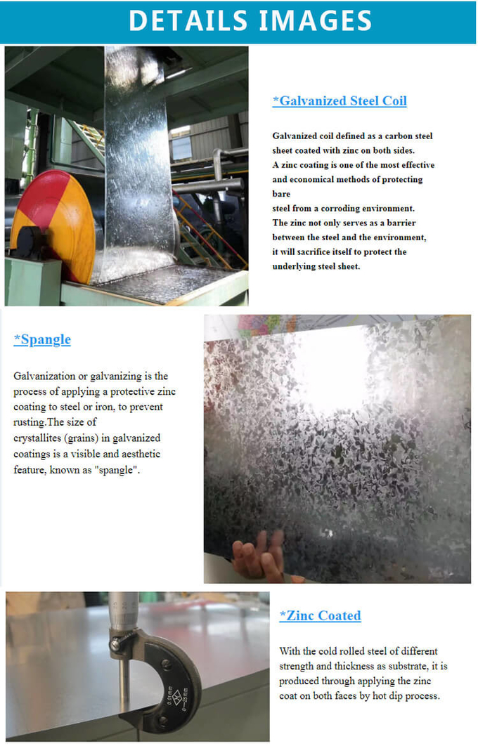 Le zinc plongé chaud galvanisé de la paillette Z275 zéro épaisse de la bobine 3.0mm de tôle d'acier a enduit 3