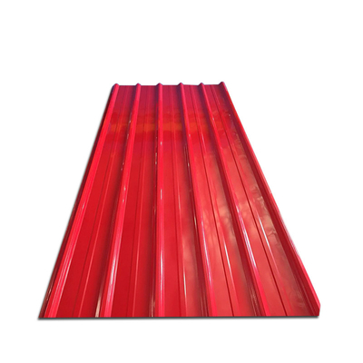 DX51D a enduit couvrir d'une première couche de peinture la feuille SGCC a ridé la feuille de toiture de couleur rouge