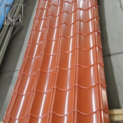 AZ20 a enduit le bleu d'une première couche de peinture couvrant en acier de mesure de la feuille 32 a galvanisé la toiture enduite